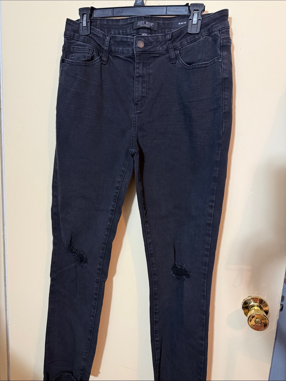 Judy Blue Black Ripped High-Rise Skinny Jeans